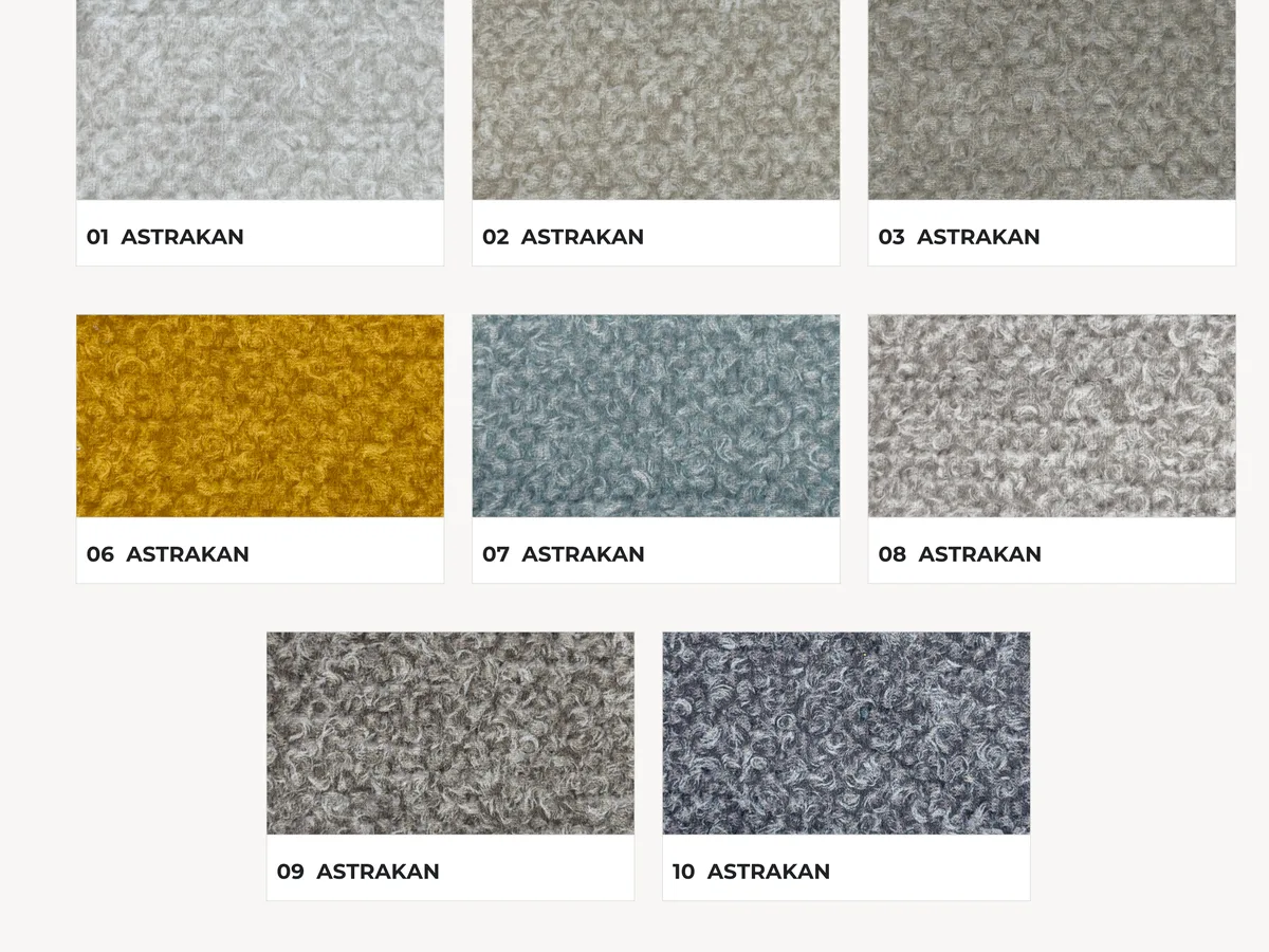 Colores de la colección de tela Astrakan