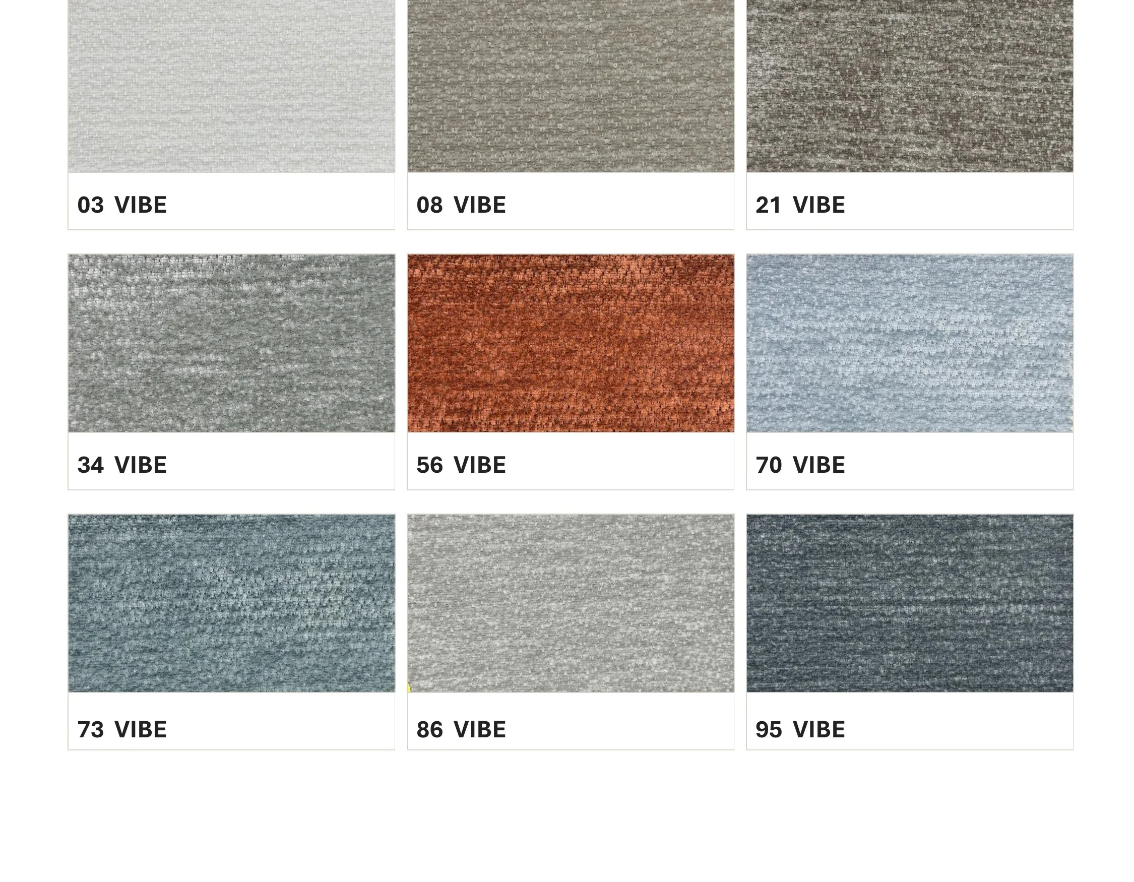 Colores de la colección de tela Vibe