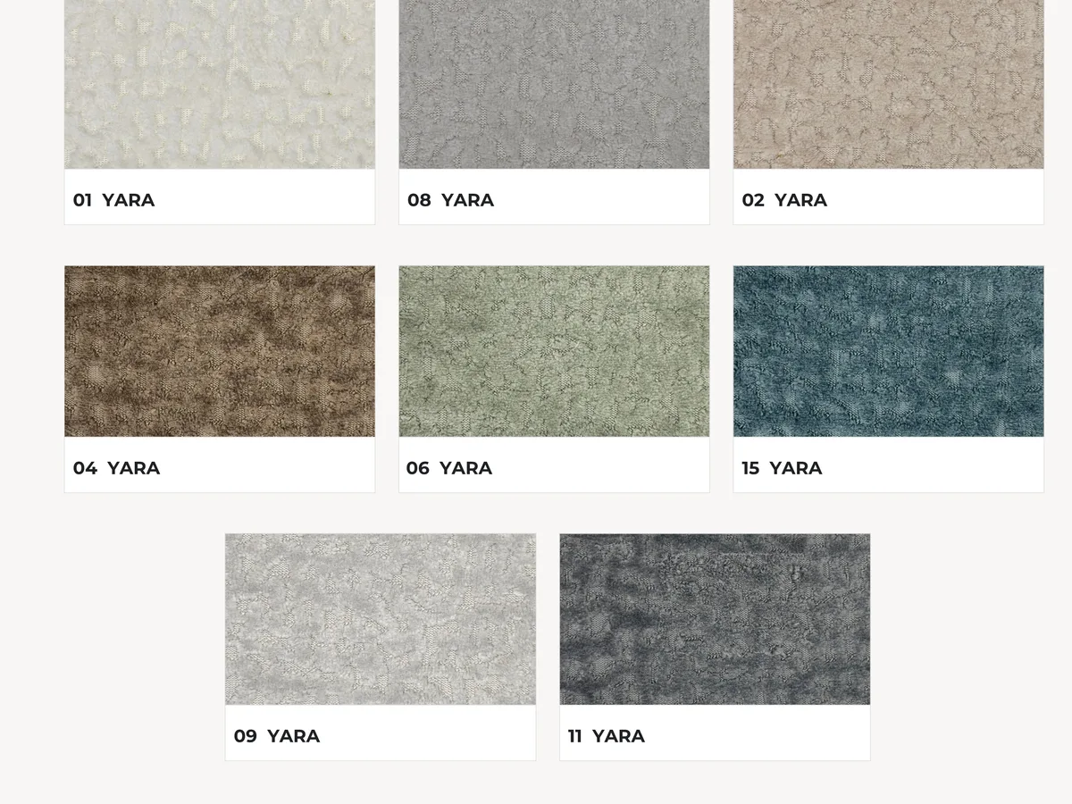 Colores de la colección de tela Yara